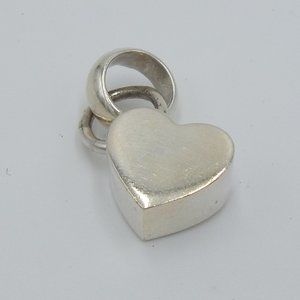 Silpada Heart Pendant S0417 Shiny Sterling Silver with Two Bales